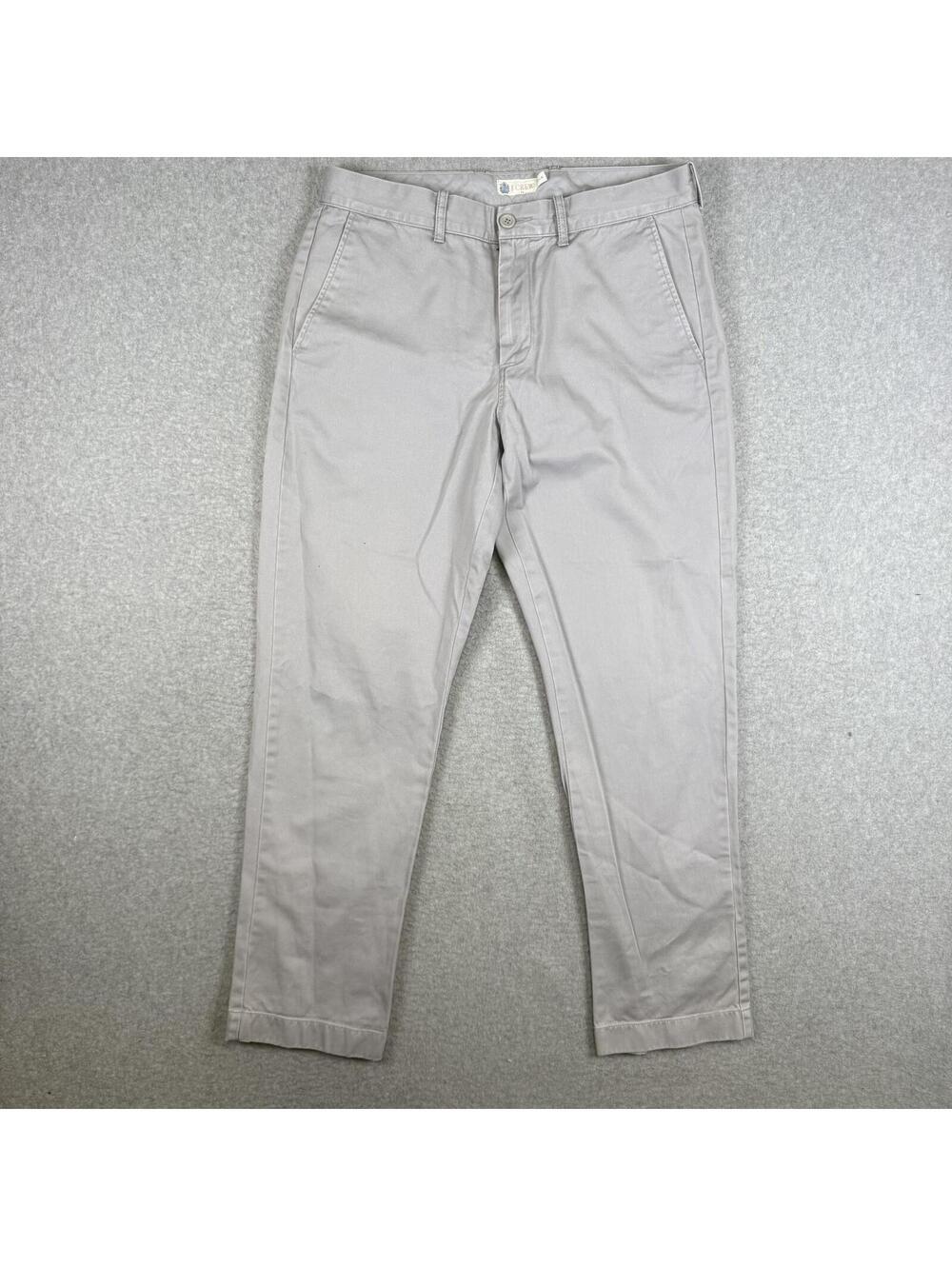 Vintage Y2K J. Crew Men's Size 32x30 100% Cotton Gray Pants Trousers
